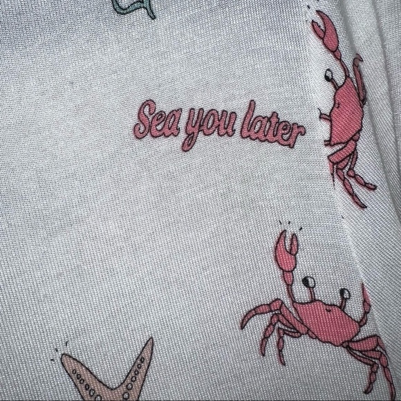 H&M Divided Novelty starfish Print Vacation Beach Themed Short Sleeve T-shirt M - Picture 5 of 8